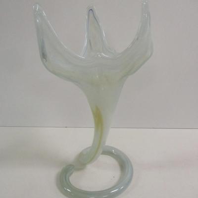 Sooner Ozark Art Glass Hand Blown Glass Tulip Vase Approx 14" Tall #13
