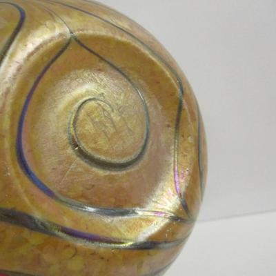 Iridescent Swirl Art Glass Vase #7 1/4" Tall #14