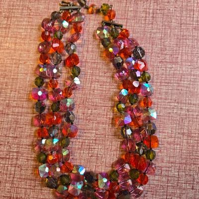 3 strand Glass Necklace