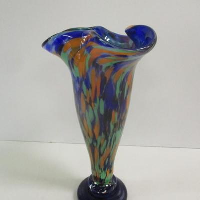 Murano Style Splatter Confetti Vase Approx 11" Tall #19
