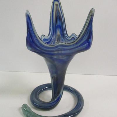 Sooner Ozark Art Glass Hand Blown Vase Approx 11 1/2" Tall #20