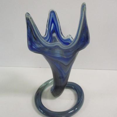 Sooner Ozark Art Glass Hand Blown Vase Approx 11 1/2" Tall #20