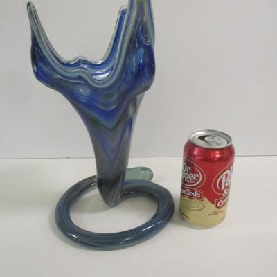 Sooner Ozark Art Glass Hand Blown Vase Approx 11 1/2" Tall #20