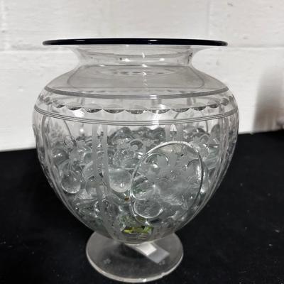 Glass bowl w/ glass beads