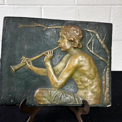 Trent (?) Tile Company antique hearth tile w/stand
