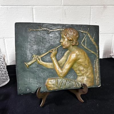 Trent (?) Tile Company antique hearth tile w/stand