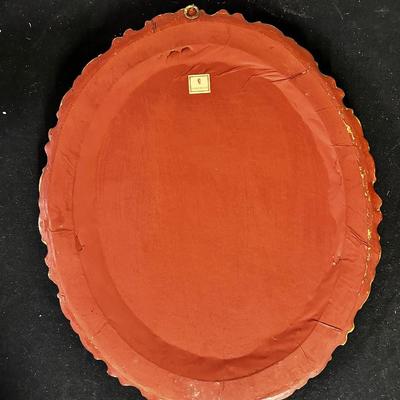 Vintage Borghese Oval Gold Gilt Hanging Mirror