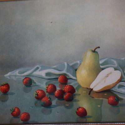 VINTAGE 1950-60'S FRAMED LITHOGRAPH PRINTS OF FRUIT FRAMED