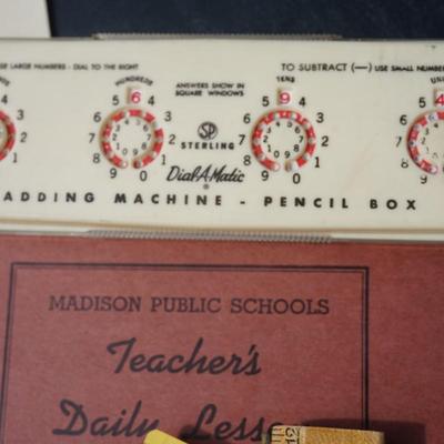 MCM COLLECTIBLE DESK ITEMS SUCH AS A TEACHERS LESSON PLANNER, VINTAGE