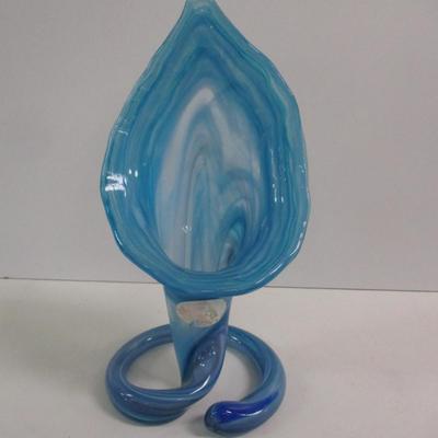 Sooner Ozark Art Glass Hand Blown Vase Approx 10 1/2" Tall #23