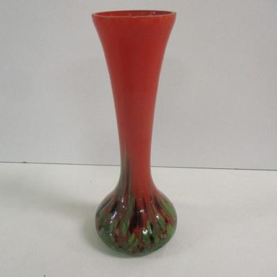 Hand Blown Multi-Colored Vase Approx 7 1/2" Tall #25