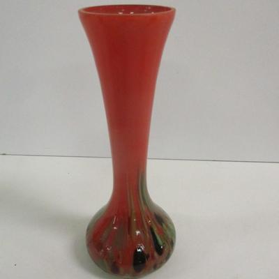 Hand Blown Multi-Colored Vase Approx 7 1/2" Tall #25