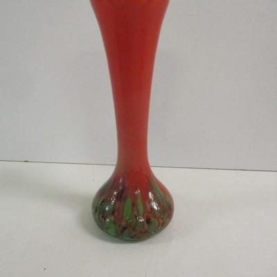 Hand Blown Multi-Colored Vase Approx 7 1/2" Tall #25