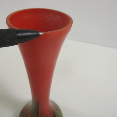 Hand Blown Multi-Colored Vase Approx 7 1/2" Tall #25