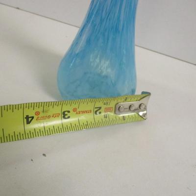 Mid Century Blue Marble Glass Swung Kelvin's Vase Approx 11" #26