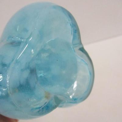 Mid Century Blue Marble Glass Swung Kelvin's Vase Approx 11" #26