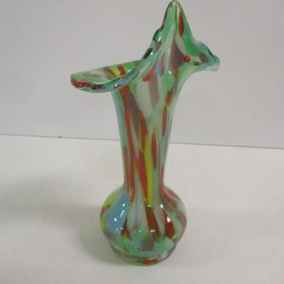 Hand Blown Murano Tulip Vase Approx 8" Tall #28