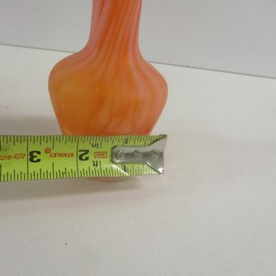 Cream To Orange Swirl Design Vase Approx 7 3/4" #31