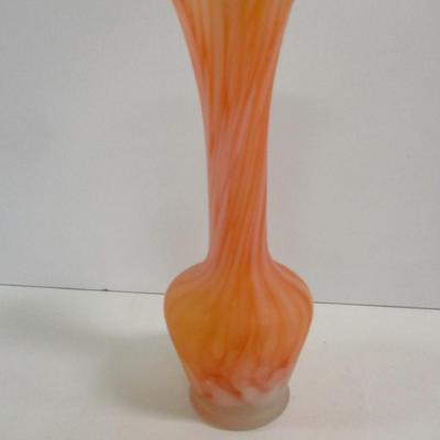Cream To Orange Swirl Design Vase Approx 7 3/4" #31