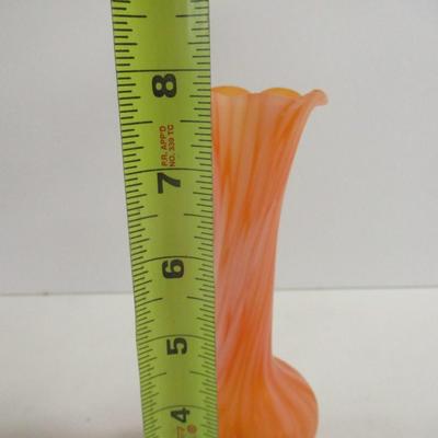 Cream To Orange Swirl Design Vase Approx 7 3/4" #31