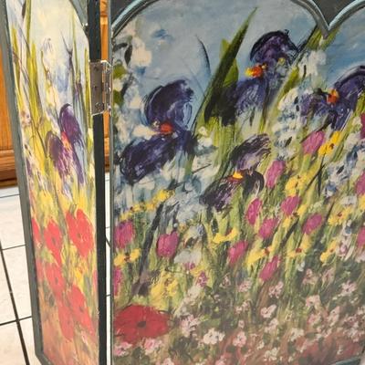 Floral Tri-Fold Screen