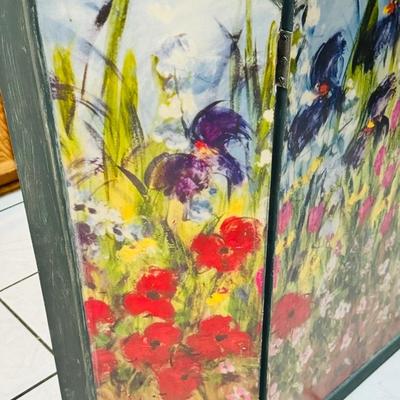 Floral Tri-Fold Screen