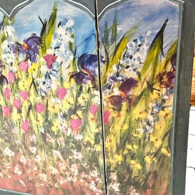Floral Tri-Fold Screen
