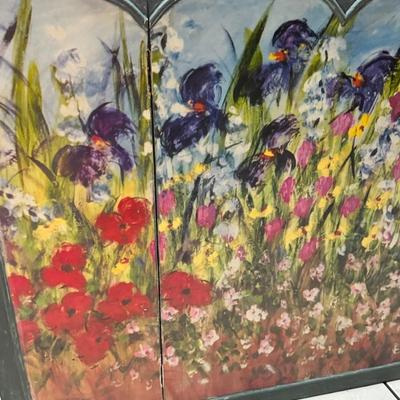 Floral Tri-Fold Screen