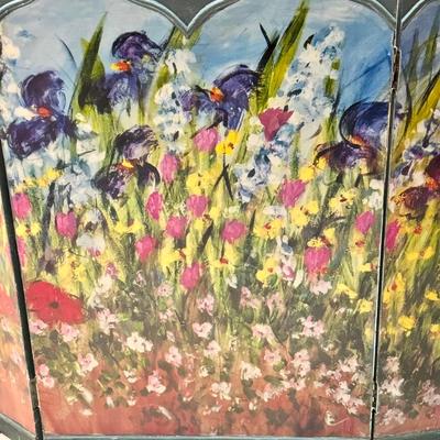 Floral Tri-Fold Screen