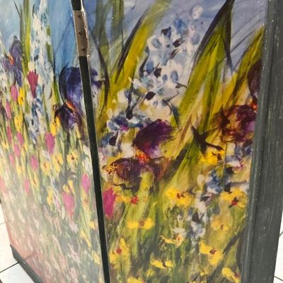 Floral Tri-Fold Screen