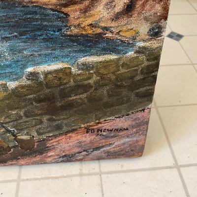 UD740 Original Acrylic Sailboat Water Scene by Ed Newnam