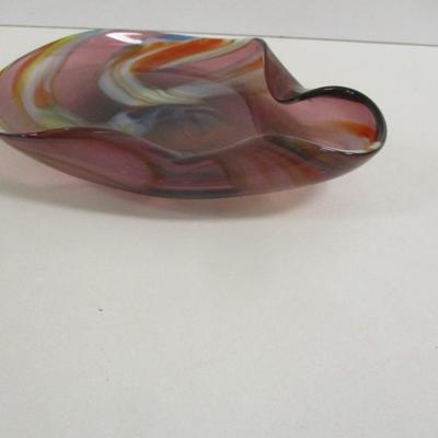 Multi-Colored Art Glass Ashtray #33