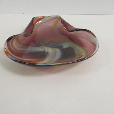 Multi-Colored Art Glass Ashtray #33