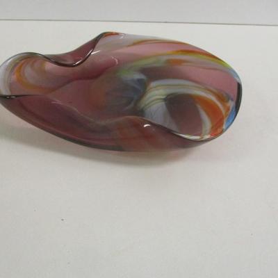 Multi-Colored Art Glass Ashtray #33