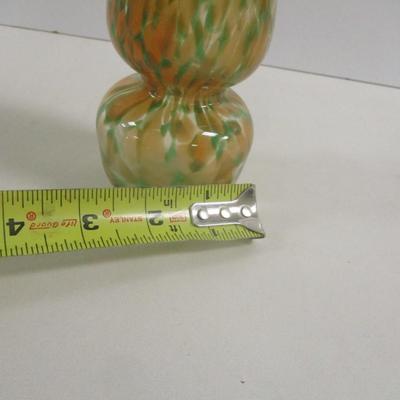 Hand Blown Multi-Color Glass Vase Approx 8 3/4" Tall #36