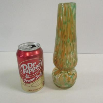 Hand Blown Multi-Color Glass Vase Approx 8 3/4" Tall #36