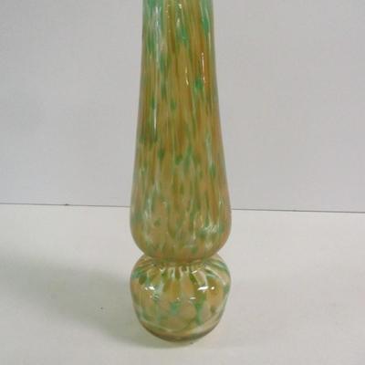 Hand Blown Multi-Color Glass Vase Approx 8 3/4" Tall #36