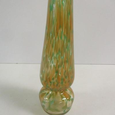 Hand Blown Multi-Color Glass Vase Approx 8 3/4" Tall #36