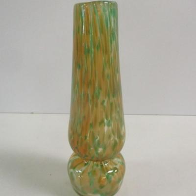 Hand Blown Multi-Color Glass Vase Approx 8 3/4" Tall #36
