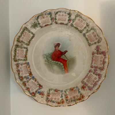 UD743 Lot of Antique Porcelain Victorian Calendar Plates