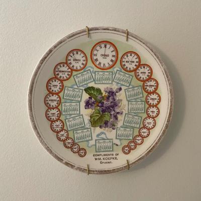 UD743 Lot of Antique Porcelain Victorian Calendar Plates