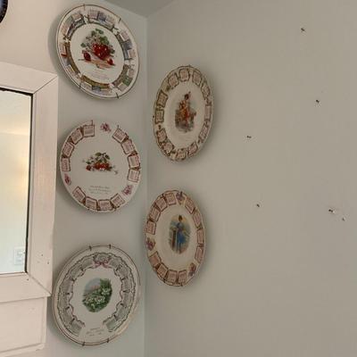 UD743 Lot of Antique Porcelain Victorian Calendar Plates