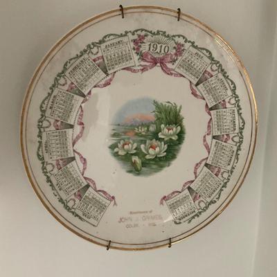 UD743 Lot of Antique Porcelain Victorian Calendar Plates