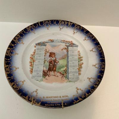 UD743 Lot of Antique Porcelain Victorian Calendar Plates