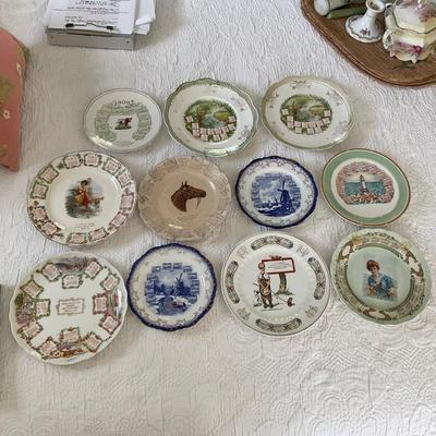 UD744 Lot of Antique Victorian Porcelain Calendar Plates