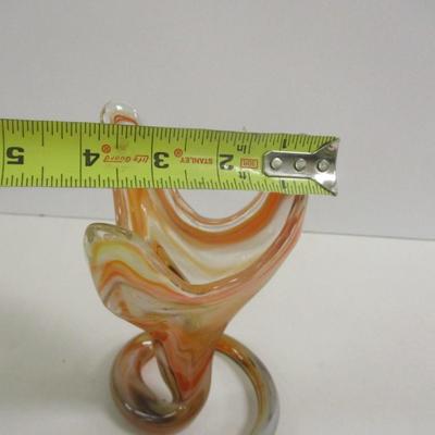 Sooner Ozark Art Glass Hand Blown Vase Approx 7 1/2" Tall #39