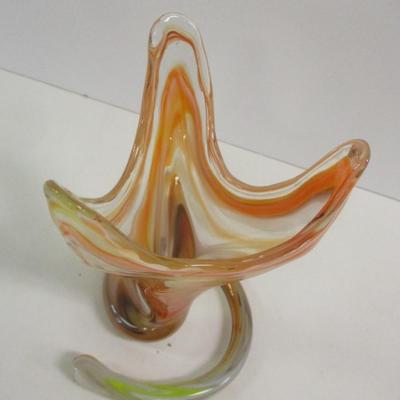 Sooner Ozark Art Glass Hand Blown Vase Approx 7 1/2" Tall #39