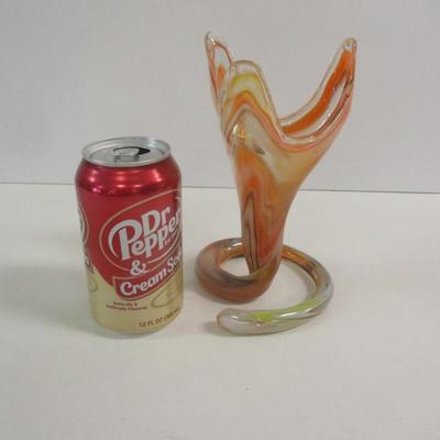 Sooner Ozark Art Glass Hand Blown Vase Approx 7 1/2" Tall #39
