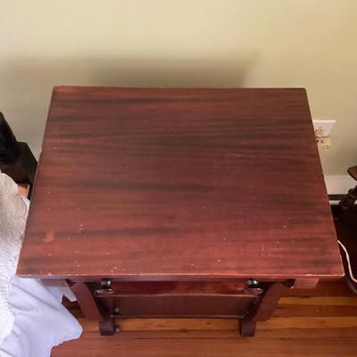 UD746 Antique Mahogany Empire Single Drawer and Door Table
