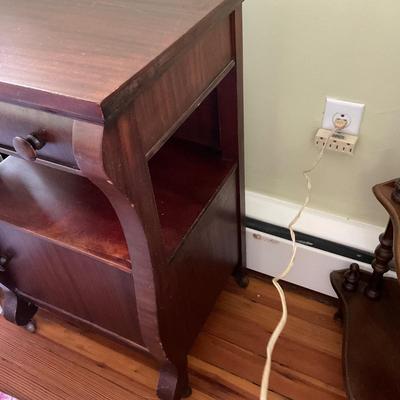 UD746 Antique Mahogany Empire Single Drawer and Door Table